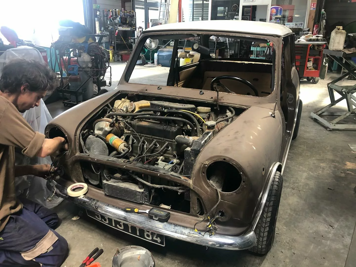 Restauration Mini Cooper avant